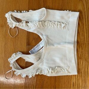 ZARA ruffle crop tank top